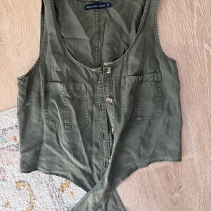 Abercrombie & Fitch Olive Sleeveless Top